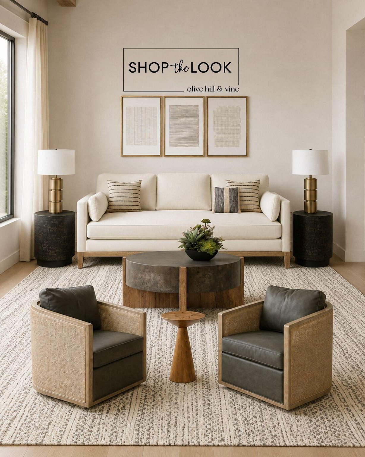 The mixed-material coffee table serves as the focal point of this living room, bringing together natural wood and clean lines. Surrounded by woven seating, soft neutrals, and subtle brass accents, the result is a space that feels collected, timeless, and comfortable.

#LTKHome
