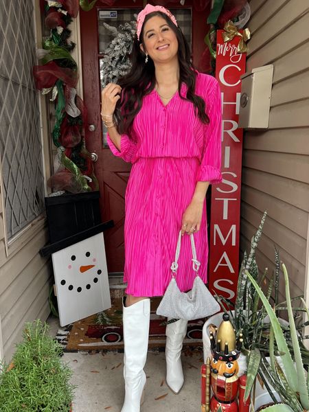 Valentine’s Day outfit. Pink dress. This dress is long and comes with it’s own belt. I used a different belt to make look this way. 

#LTKGiftGuide #LTKfindsunder50 #LTKSeasonal