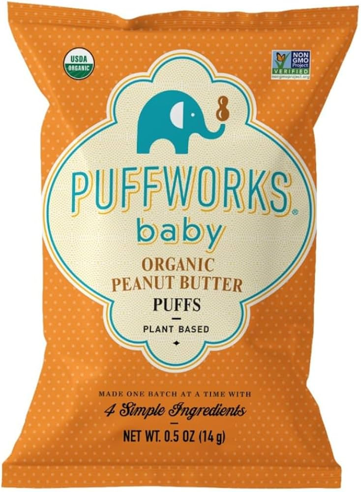 Puffworks Baby Organic Peanut Butter Puffs, Perfect for Early Peanut Introduction, Plant-Based Pr... | Amazon (US)