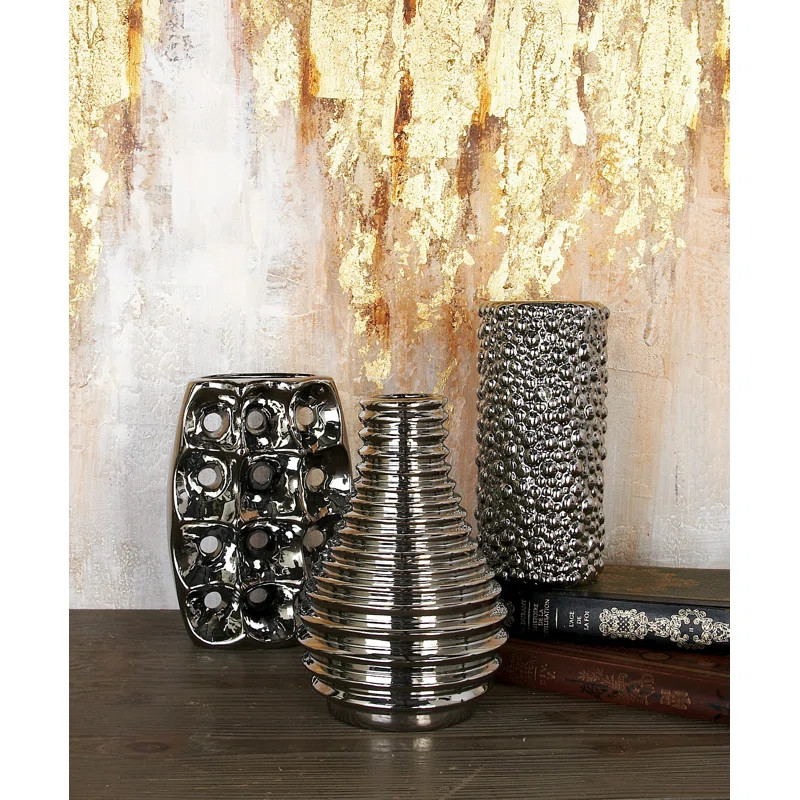 CosmoLiving by Cosmopolitan Ceramic Decorative Vase with Varying Patterns Set & Reviews | Wayfair | Wayfair North America