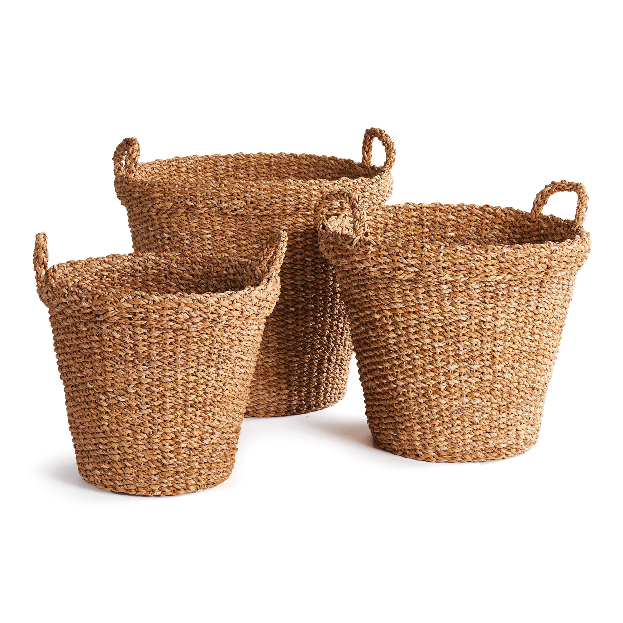 Seagrove Tapered Baskets with Handles, Set of 3 | Gorgeous Living