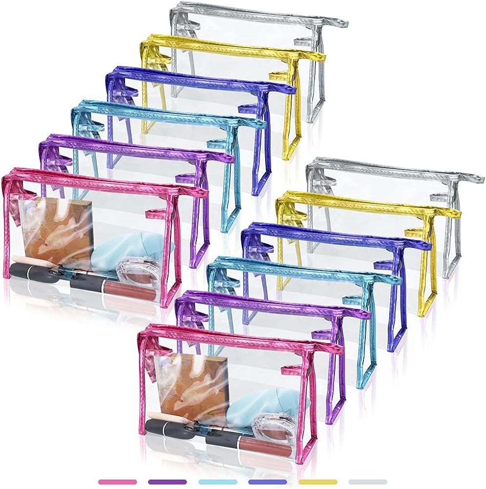 SITAKE 12 Pcs Portable Transparent Cosmetic Bags, Clear Waterproof Makeup Bags with Handle, PVC T... | Amazon (US)