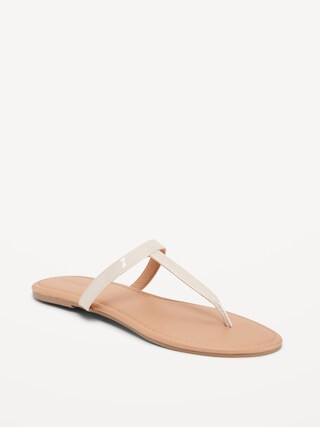 Faux-Leather T-Strap Sandals for Women | Old Navy (US)