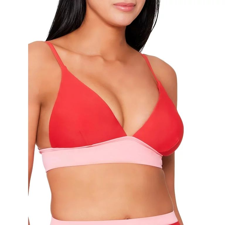 Js Jessica Simpson Womens Color Block Long Triangle Cami Swimsuit Top | Walmart (US)