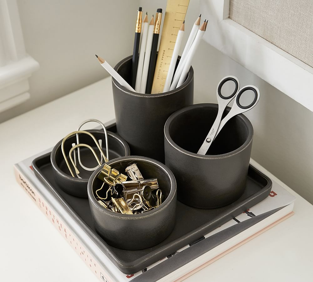 Mason Desktop Organizing Collection - Charcoal | Pottery Barn (US)