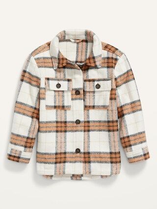 Plaid Textured Shacket for Girls | Old Navy (US)