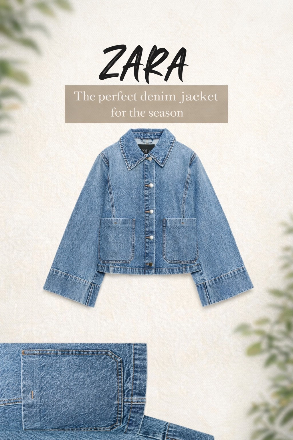 The perfect denim jacket for the season @Zara 

#LTKstyletip #LTKspring #LTKjeans