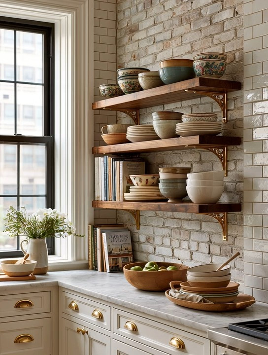 Want your kitchen to feel more custom without a full renovation? Look up.

Floating shelves have become one of our favorite designer upgrades because they transform an ordinary wall into something both beautiful and practical.

The secret isn't just the shelves themselves.

Choose extra-thick natural wood shelves and finish them with elegant gold brackets. This timeless detail has been used in beautiful European homes for generations, and today it's one of the easiest ways to give a modern kitchen a warm, custom-designed feel.

Then make the shelves part of your everyday life.

Display the bowls you've collected over the years. Stack your favorite dinnerware. Add glass jars filled with nourishing foods like lentils, pasta, grains, or coffee. Mix in a few cookbooks and a touch of greenery. Suddenly, your storage becomes part of your décor.

That's what we love most about floating shelves. They don't just give you more space. They give you creative freedom.

We've curated multiple extra-thick natural wood floating shelves and elegant gold brackets so you can create a kitchen that's functional, timeless, and beautifully personal.

Because the most beautiful kitchens don't hide everything. They thoughtfully display the things you use and love every day.

#FloatingShelves #KitchenDecor #HomeDecor #KitchenIdeas 

 #LTKHome