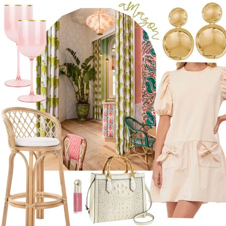 Amazon outfit idea. Amazon tan dress. Amazon pink wine glasses. Amazon rattan chairs. Amazon gold earrings. Amazon crocodile leather bag. Amazon rare beauty. Amazon tropical vacay outfit idea. Amazon beach outfit.

#LTKunder50 #LTKitbag #LTKstyletip
