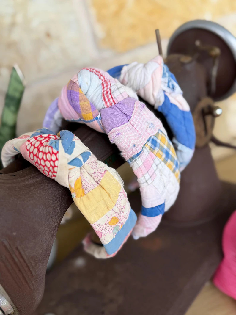 Vintage Quilt Knot Headband | Handmade Sustainable Textile Accessory | Etsy (Global)