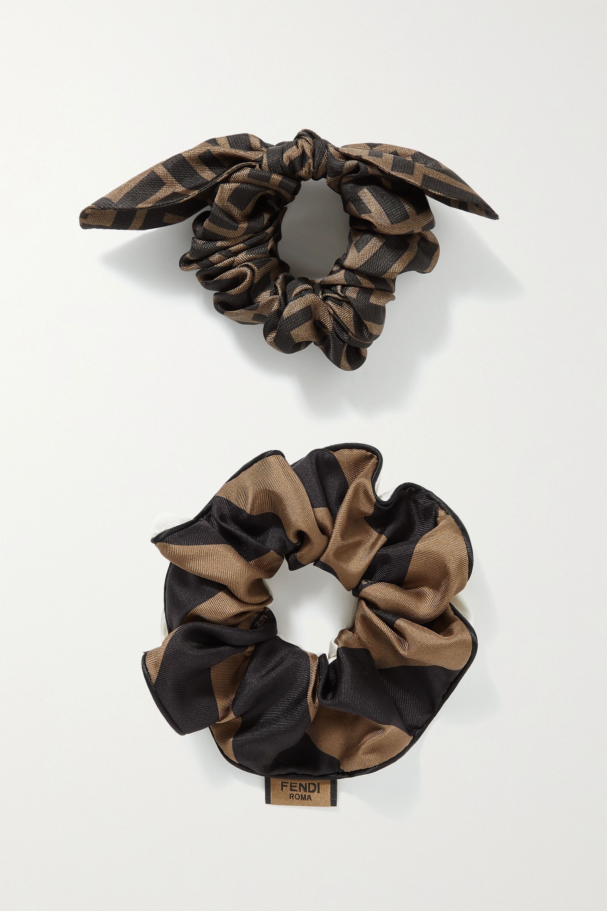 Set of two printed silk-twill hair ties | NET-A-PORTER (US)