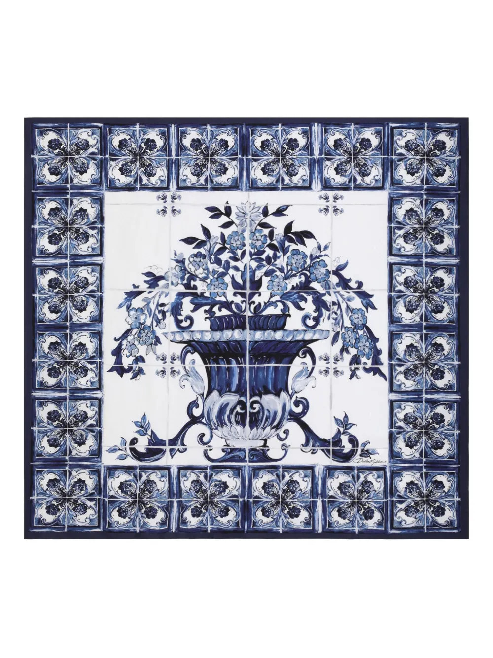 Dolce & Gabbana Majolica-print Scarf | Blue | FARFETCH | Farfetch Global