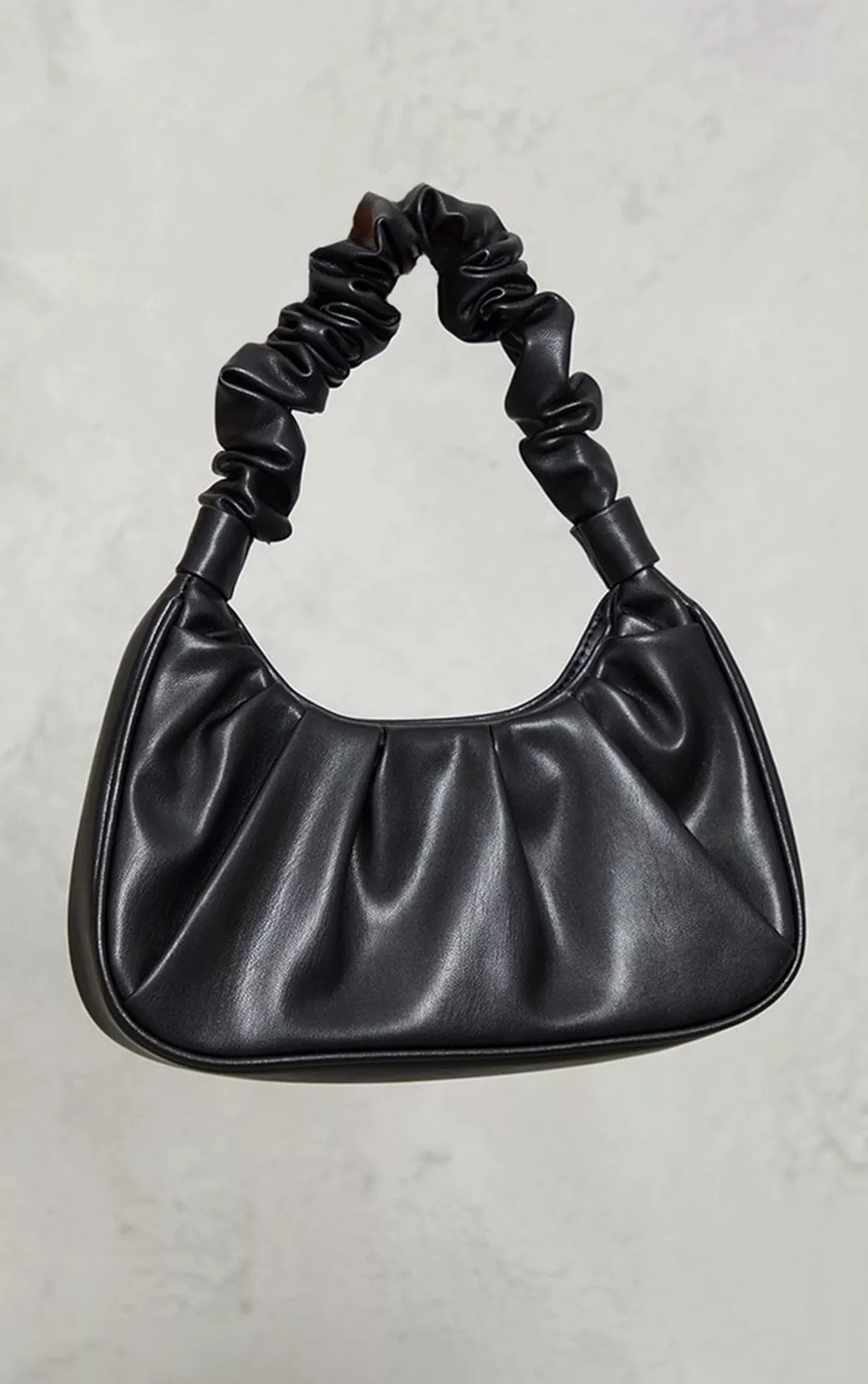 Black Extreme Ruched Handle Shoulder Bag | NastyGal UK