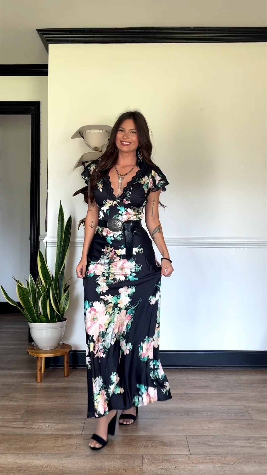 Floral formal dress with western accents! The perfect summer wedding guest dress! Such a flattering fit! Wearing size 2

#LTKSeasonal #LTKootd