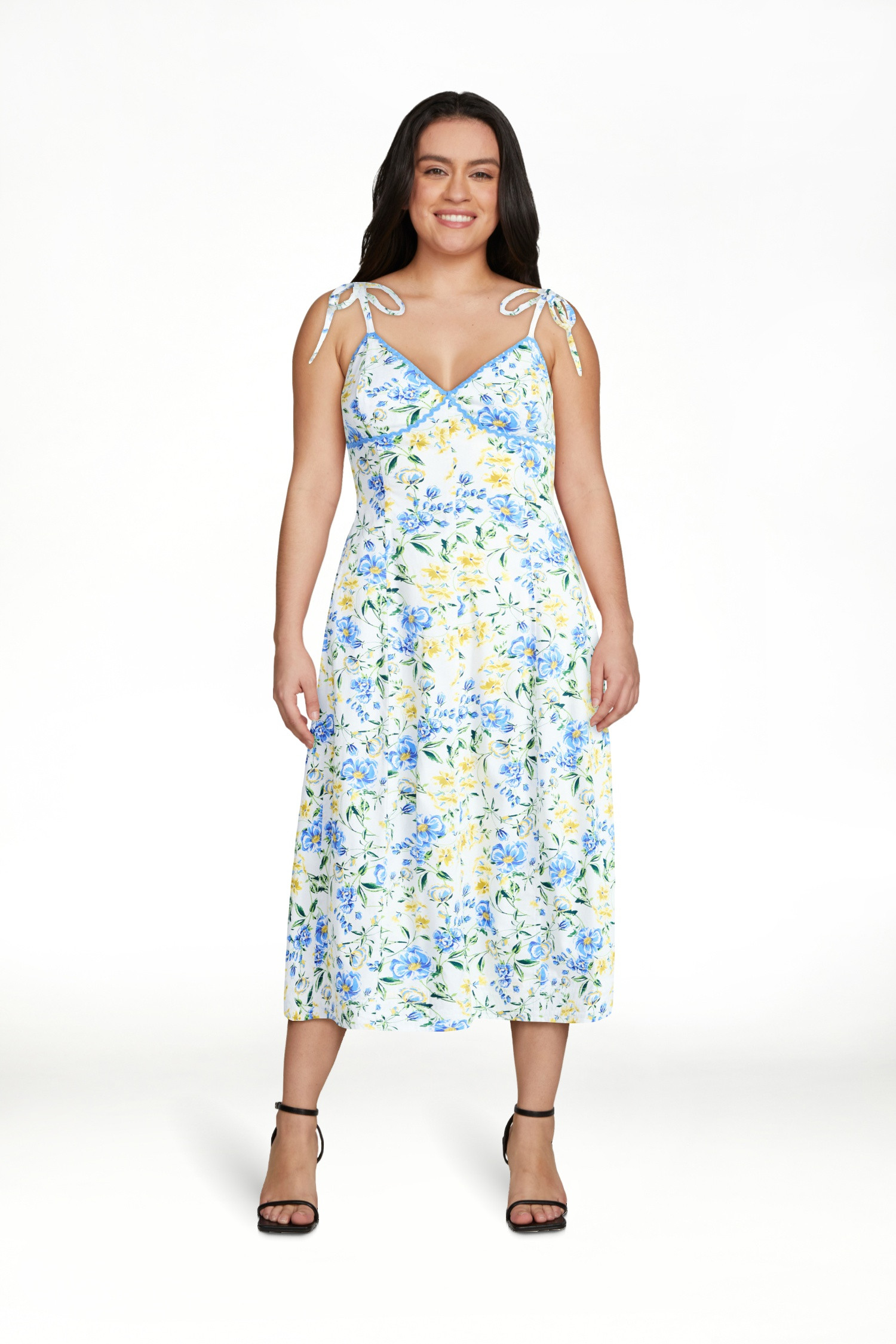 Free Assembly Women's Sleeveless Cotton Panel Midi Dress, Size-XS-XXL | Walmart (US)