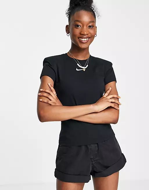 Nike padded sleeve t-shirt in black | ASOS (Global)