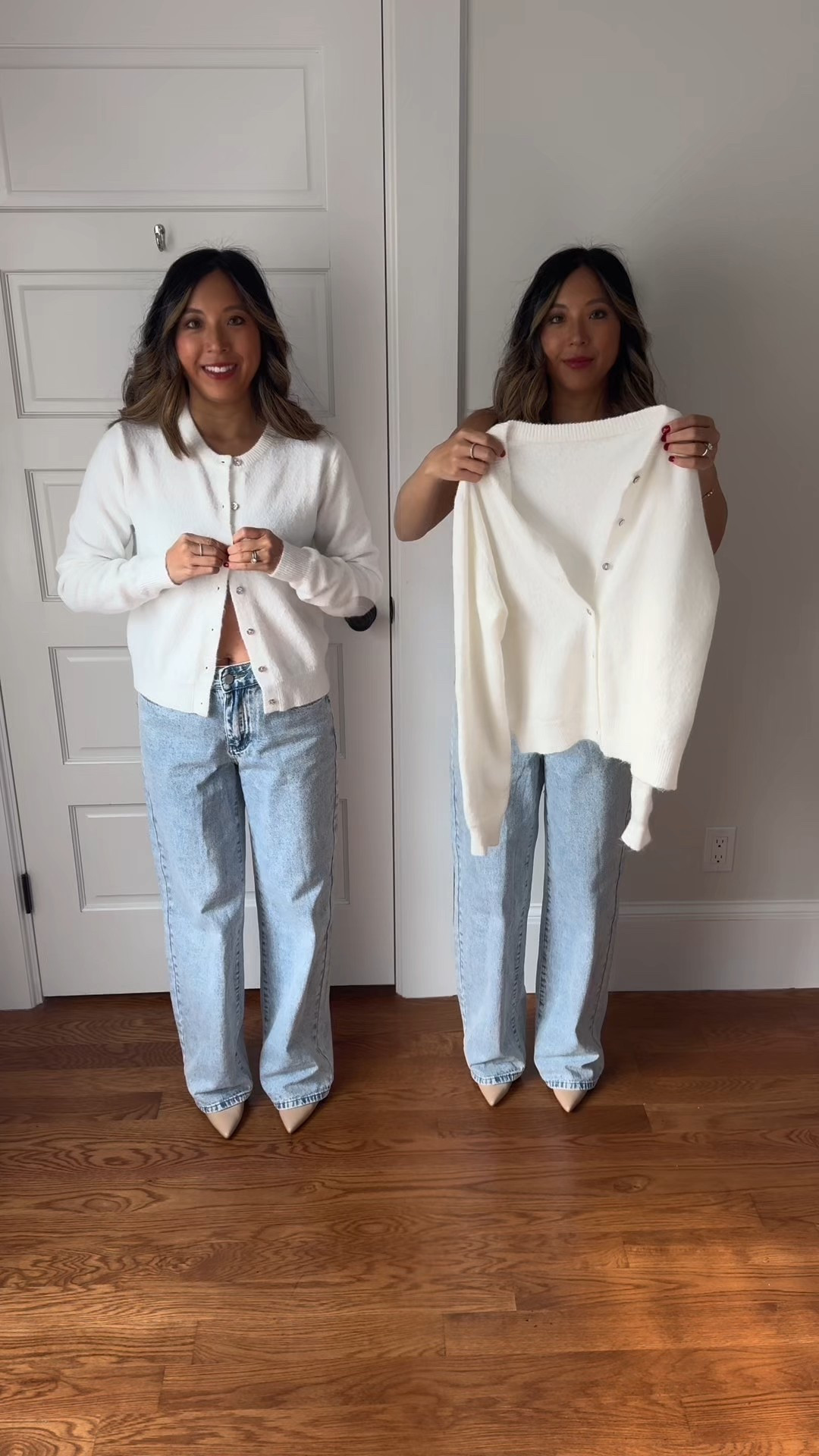 THIS or THAT. Styling this soft white cardigan two ways with denim jeans!👖 



#LTKootd #LTKFindsUnder50