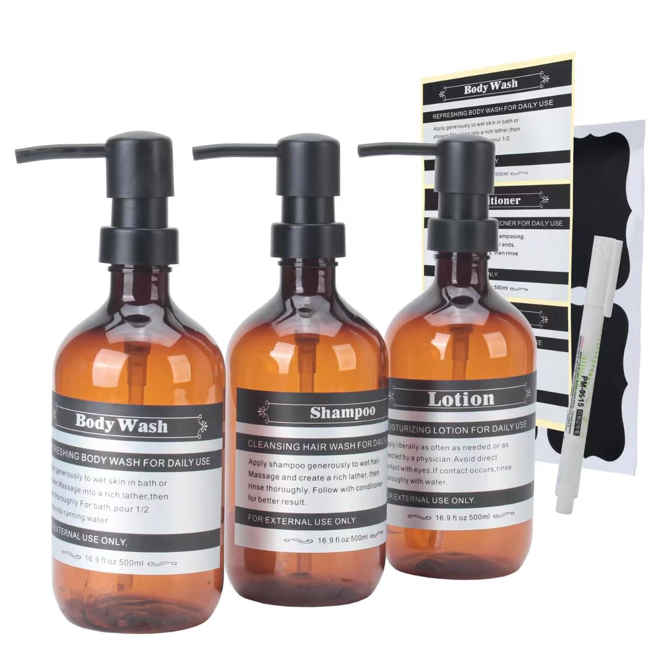 Sookdeo Dispenser Bottle for Bathroom Kitchen Refillable for Shampoo Conditioner Hand Dish Soap L... | Amazon (CA)