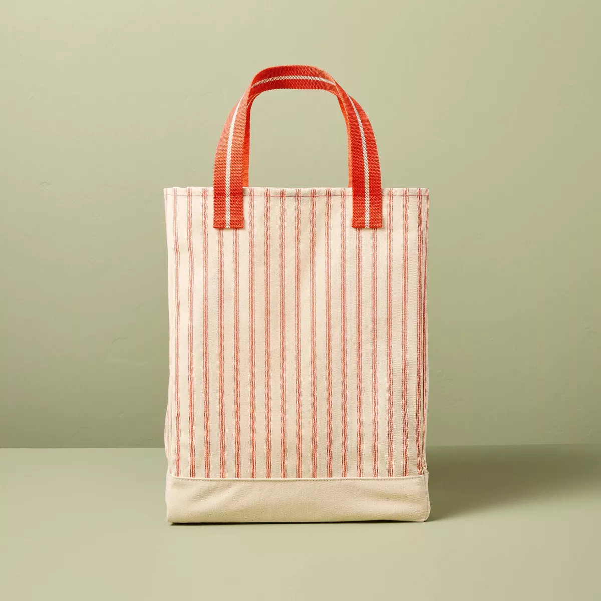 Engineered Stripe Market Tote Orange/Natural - Hearth & Hand™ with Magnolia | Target