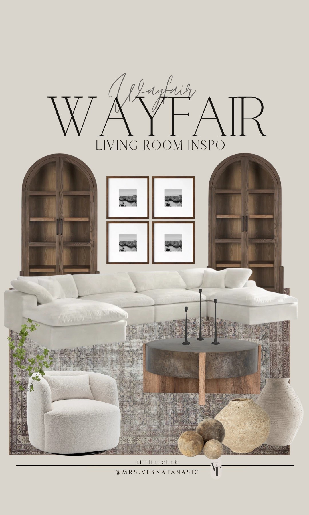 Modern living room inspo from Wayfair! This cloud couch looks stunning and it’s on sale! The arched cabinets are so beautiful and the color is everything!!

@wayfair #wayfairfinds #wayfairhome #livingroom #wayfairpartner #wayfair #sofa #archedcabinet #coffeetable #rug #vase #accentchair #basement #livingroom #wayday 

#LTKSaleAlert #LTKStyleTip #LTKHome