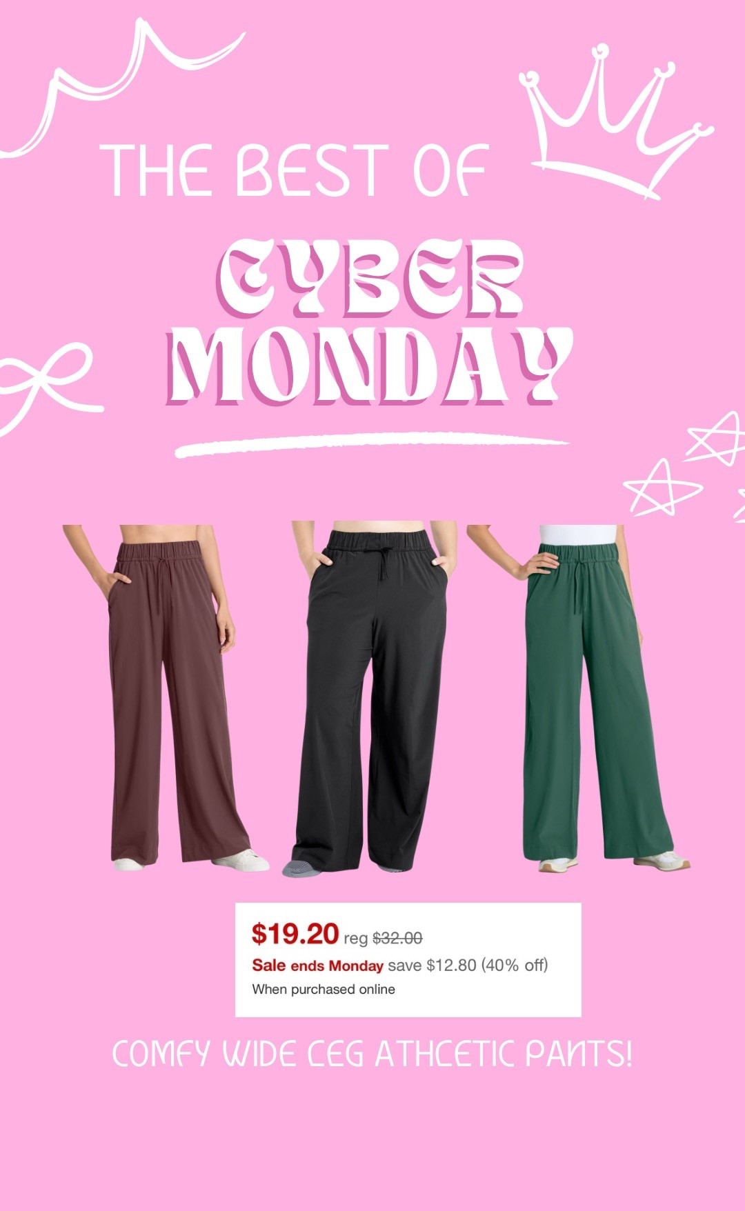 Super comfy wide leg athletic pants! Great alternative to leggings! #target #targetfinds #momstyle #cybermonday 

#LTKmomlife #LTKSaleAlert #LTKCyberWeek