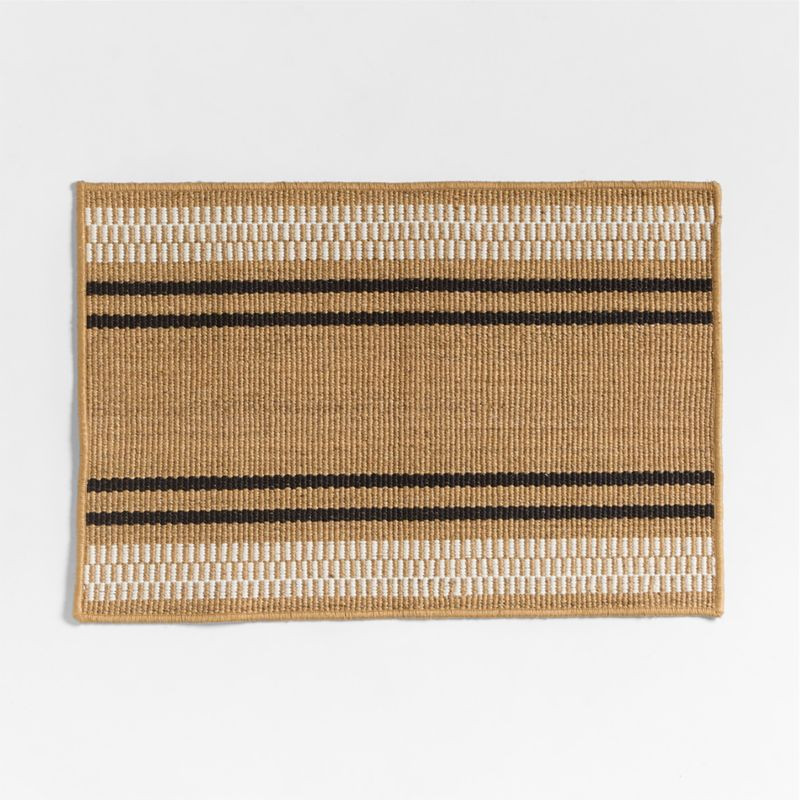 Modern Woven Stripe Indoor/Outdoor Doormat 24"x36" + Reviews | Crate & Barrel | Crate & Barrel