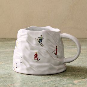 Holiday Skiers Stoneware Figural Mug | West Elm (US)