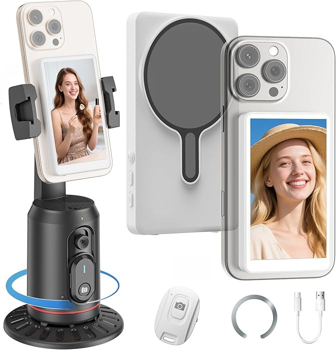 Vlog Selfie Monitor Screen Pro, Built-in Speaker and 360° Smart Face Tracking Tripod, 4.8" Rear ... | Amazon (US)