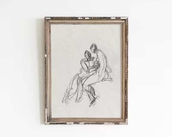 Man Woman Art Couple Print Figure Art Vintage Sketch - Etsy | Etsy (US)