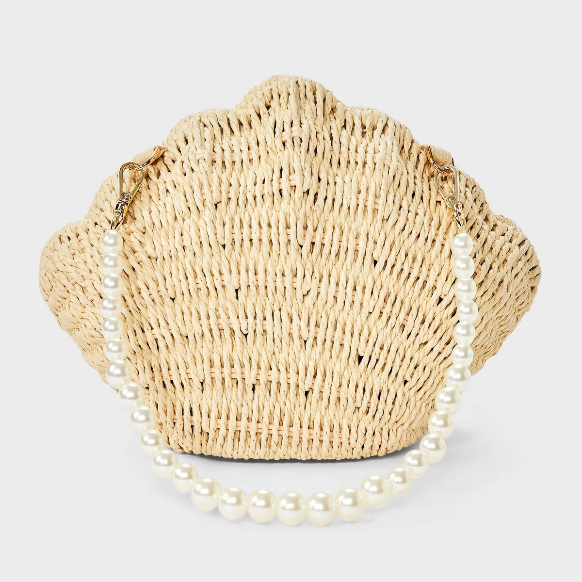 Straw Clamshell Clutch Handbag - A New Day™ Light Beige | Target
