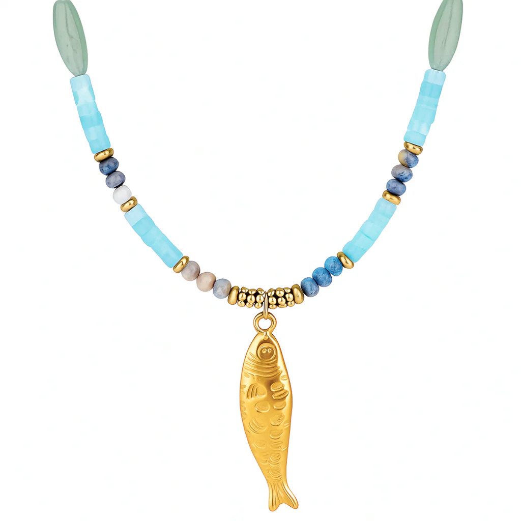 Akira Beaded Fish Pendant Necklace | Ellie Vail Jewelry