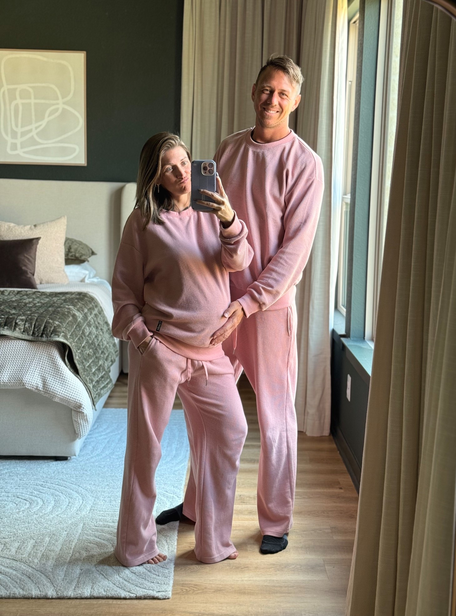 Comfy waffle knit lounge sets (unisex)
Kelly wearing size small; Kody wearing size large. Comes in other colors and ON SALE!

#LTKootd #LTKSaleAlert #LTKFindsUnder100