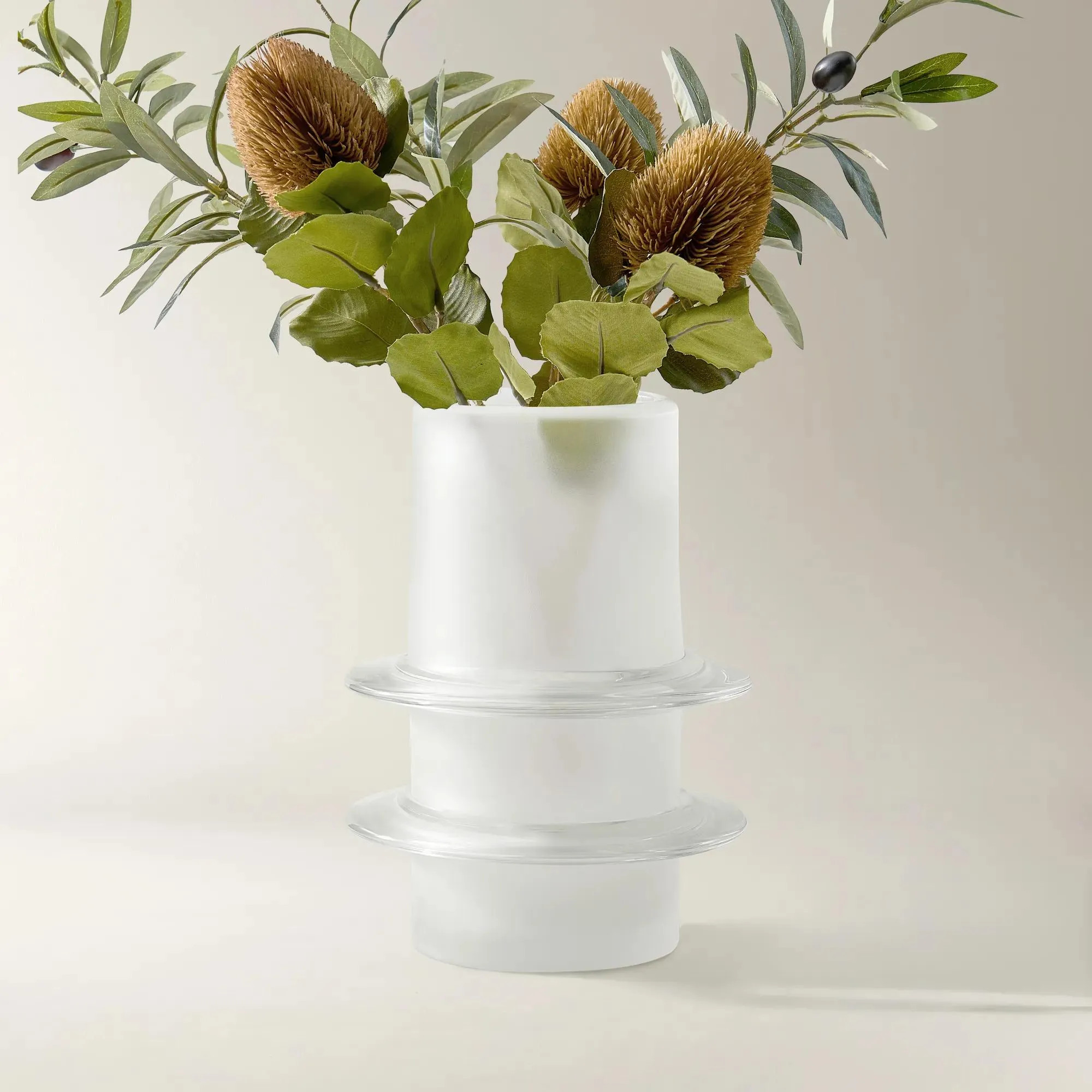 Pierre Glass Vase - Frosted White | Z Gallerie
