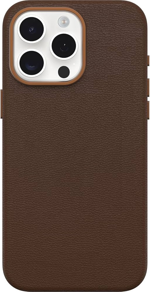 OtterBox iPhone 15 Pro Max Symmetry Series Cactus Leather for MagSafe - Rich Adobe (Brown), Snaps... | Amazon (US)