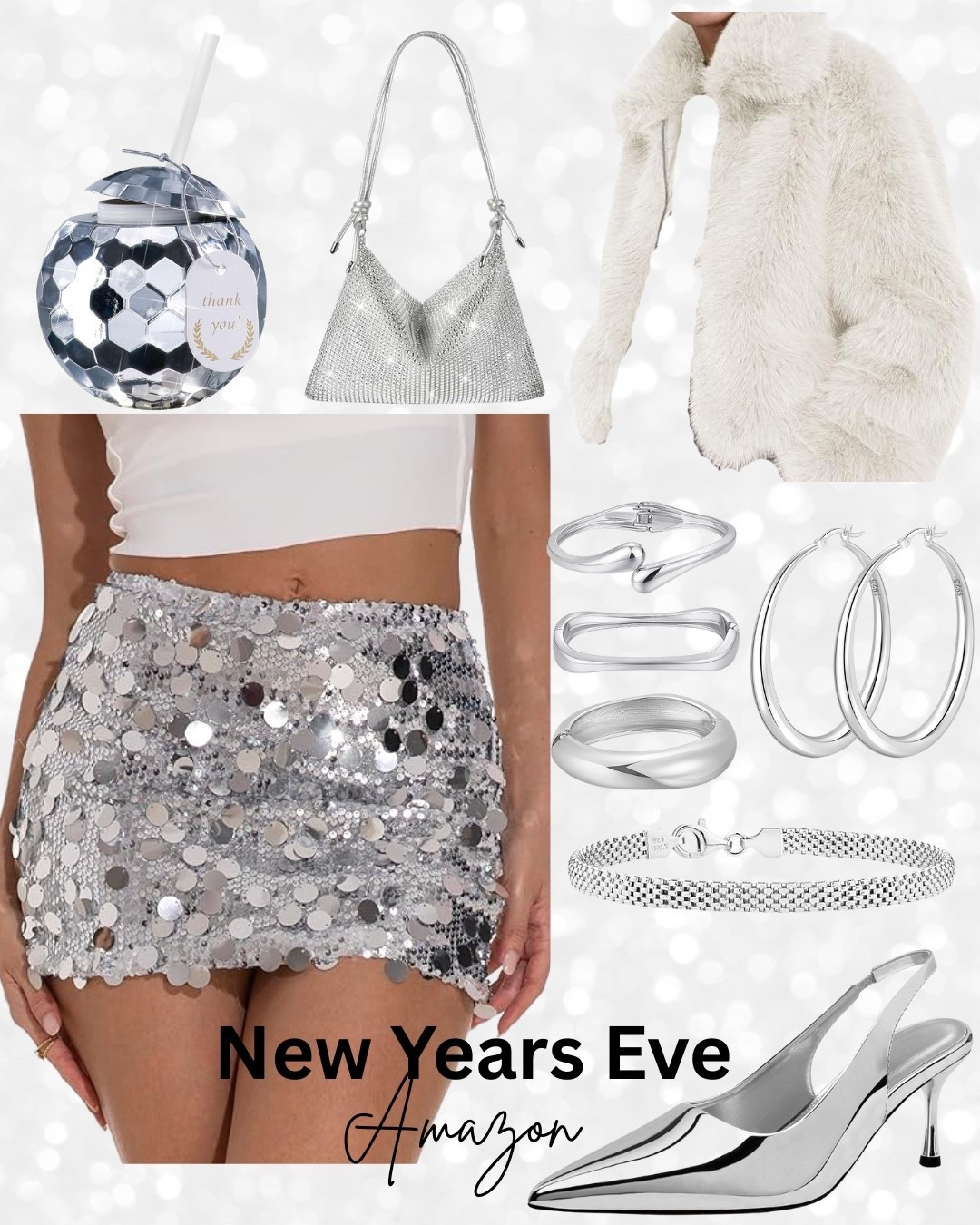 New Year’s Eve Amazon Finds ✨🪩
Silver sequin mini skirt, metallic heels, and all the glam accessories for NYE.
Perfect for parties, dinners, or ringing in 2026 in style 🤍
Everything linked.

#NewYearsEveOutfit
#NYEStyle
#AmazonFinds
#DiscoGlam
#SilverOutfit
#HolidayOutfitInspo
#LTKHoliday
#PartyOutfit
#NYEFashion

#LTKSeasonal #LTKFindsUnder50 #LTKHoliday