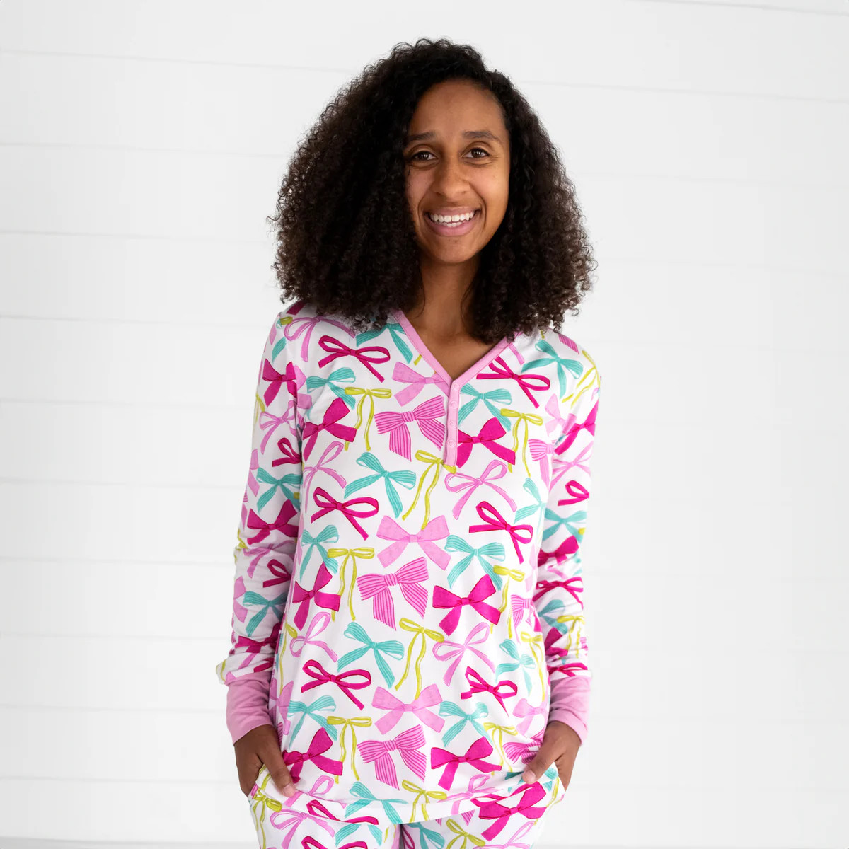 Ribbons & Bows Women's Pajama Top | Little Sleepies