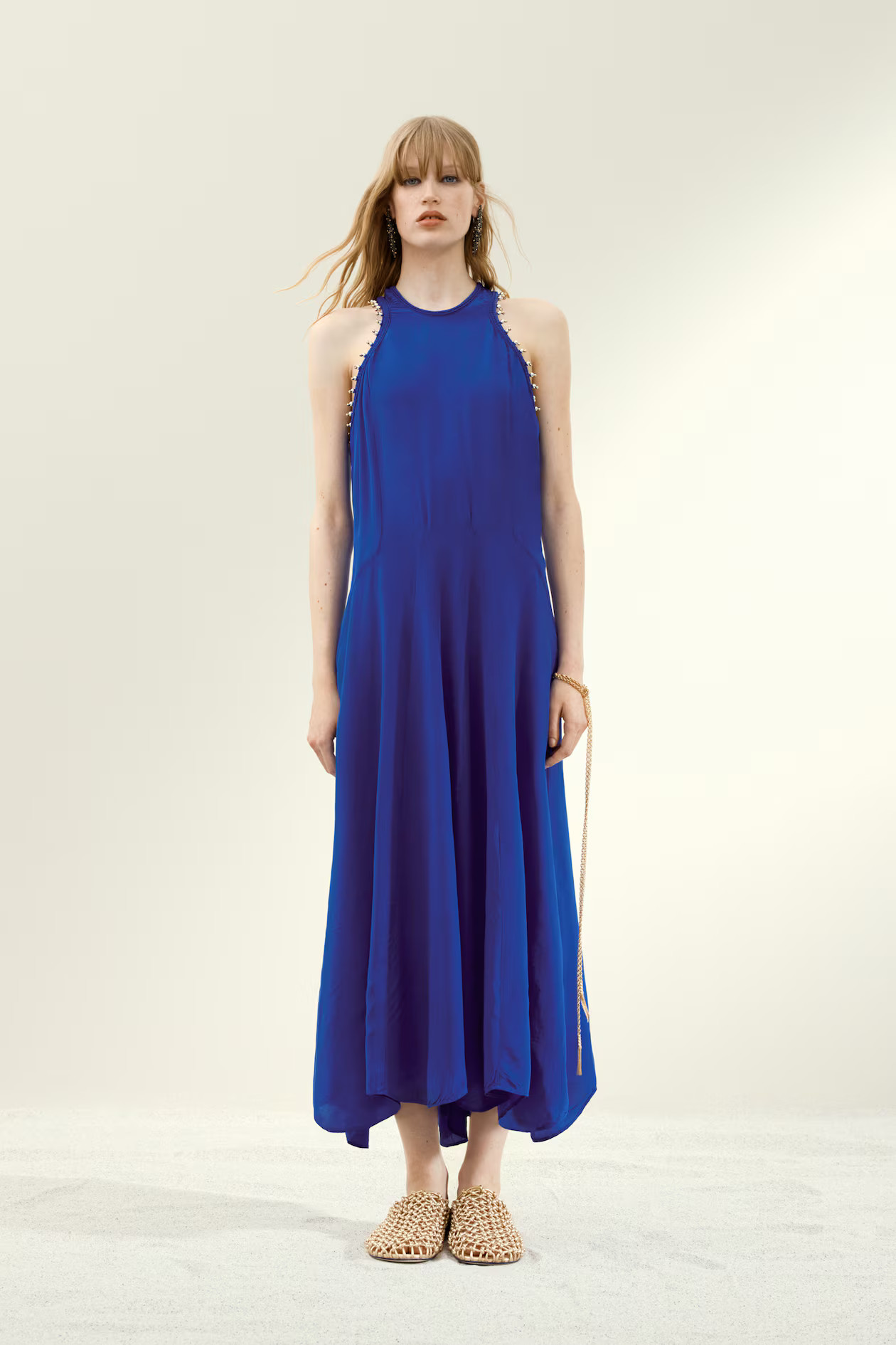 Bead-Detail Dress - Deep blue - Ladies | H&M US | H&M (US + CA)