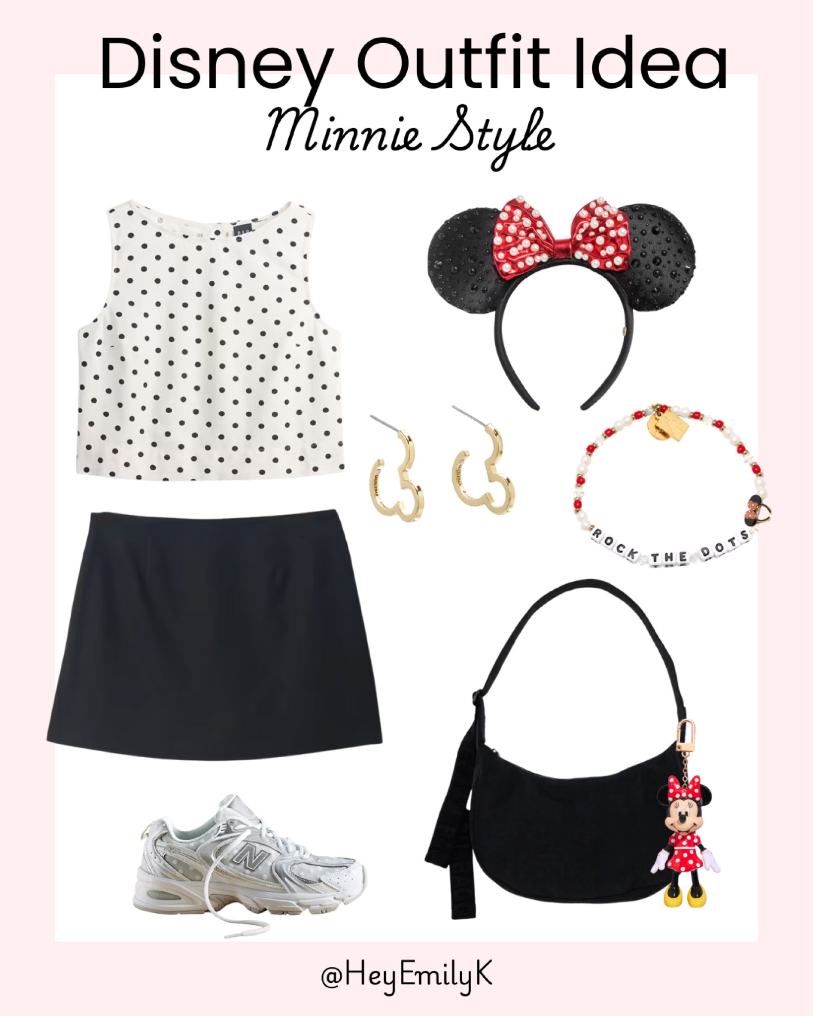Cute Disney theme park outfit idea with polka dots and Minnie Mouse accessories. Can’t forget the comfy shoes which are polka dotted too! 

#LTKFindsUnder50 #LTKSeasonal #LTKTravel