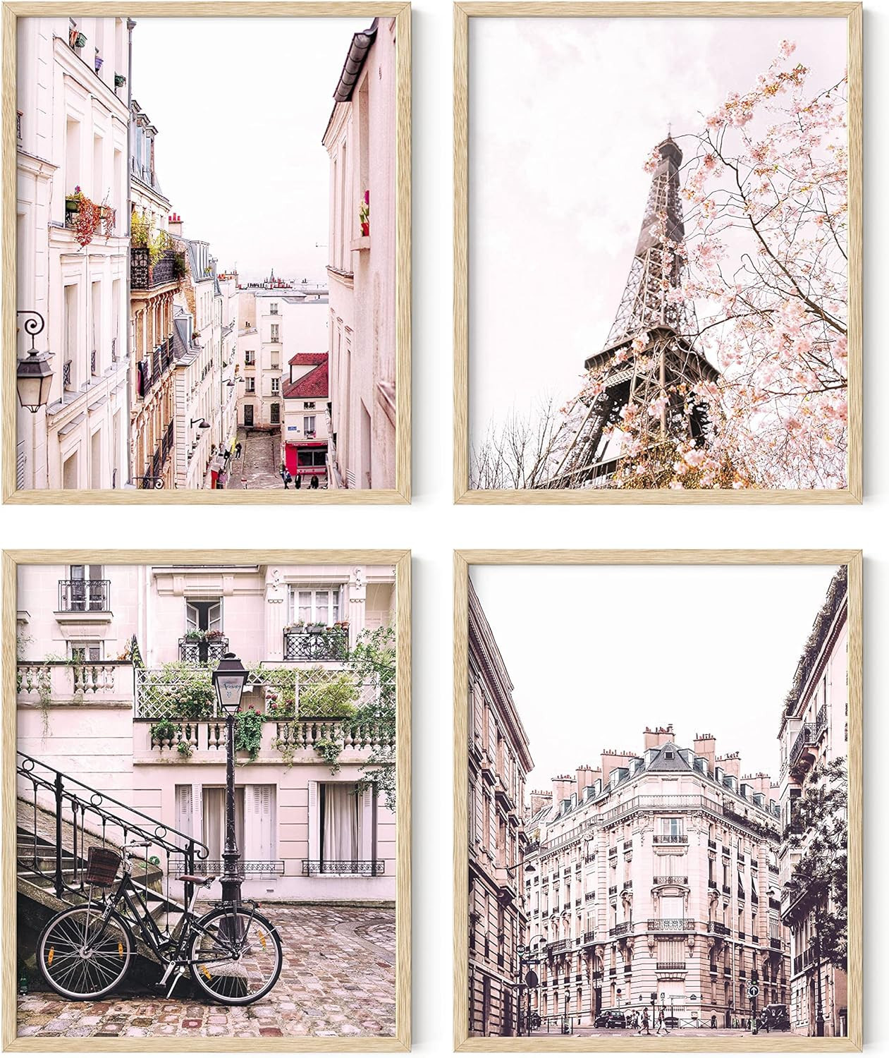 HAUS AND HUES Pink Paris Wall Decor Set of 4 Paris Wall Art and Paris Decor for Bedroom | Paris D... | Amazon (US)