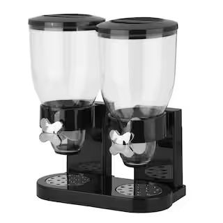 Honey-Can-Do Double Black Cereal Dispenser with Portion Control KCH-06121 - The Home Depot | The Home Depot