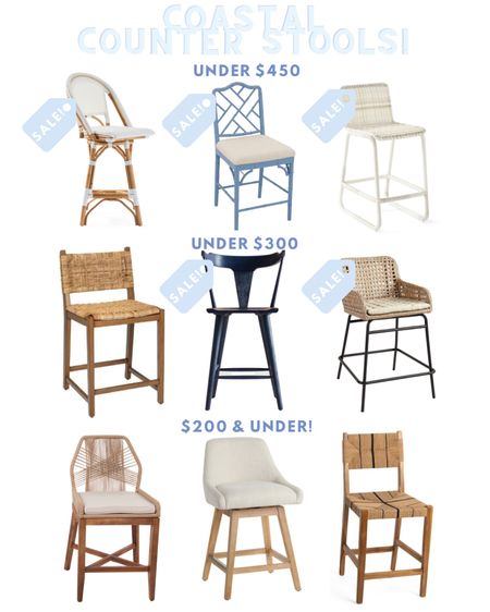 New Coastal Counter Stools roundup! There are so many great stools on major sale right now with all the Labor Day sales going on!! Like these group favorite Bailey stools are now under $300! And the super comfortable swivel Riviera’s are now under $450 with code: NEWLEAF

So many other affordable counter stool options linked too!🤗

#LTKfamily #LTKhome #LTKsalealert