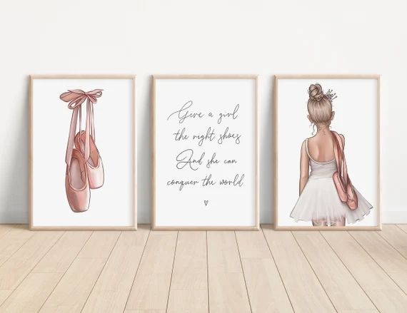 Set of 3 Custom Ballerina Prints Dance Quote Print Ballerina - Etsy | Etsy (US)
