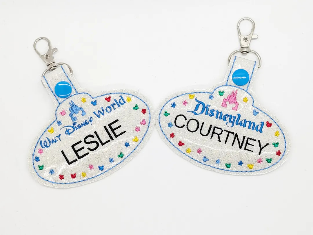 Disney World or Disneyland Cast Member Name Tag Inspired Keychain Purse Charm Embroidered | Etsy (US)