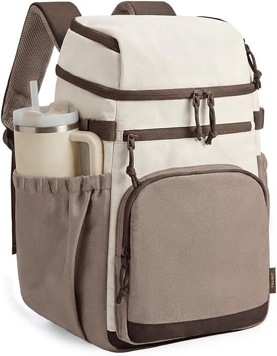 Insulated Cooler Backpack 30 Cans, Leakproof Double Deck Lunch Cooler Bag, Lightweight Waterproof... | Amazon (US)
