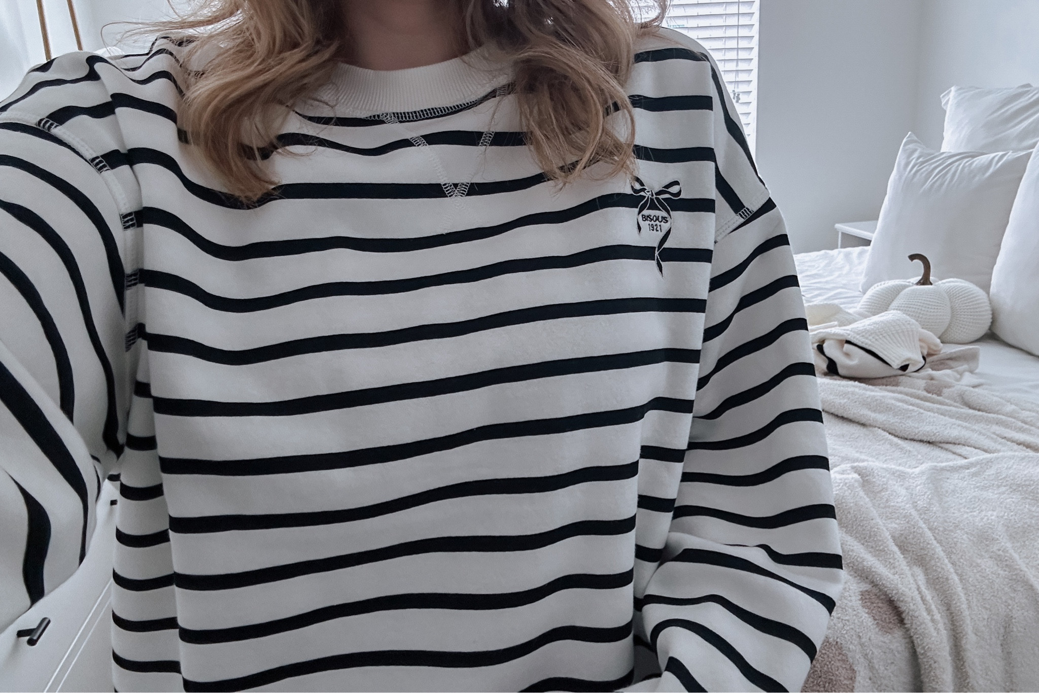 cutest fall pullover from h&m! love the feminine bow detail. i sized up to medium! 

hm finds | fall sweater | neutral fashion | neutral feminine outfit | girly finds | girly sweatshirt | 

#LTKU #LTKfindsunder50 #LTKSeasonal