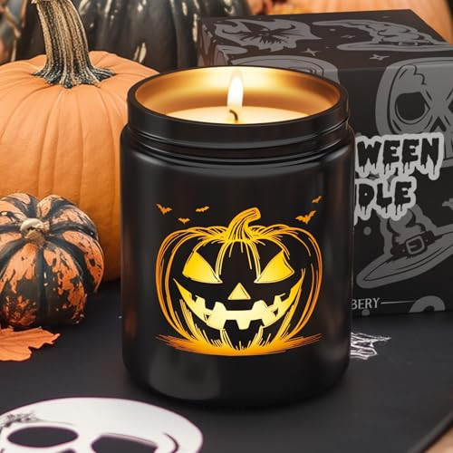 Halloween Candle with LED Pumpkin Face,Fall Candle with Pumpkin Spice Scent Over 40 Hours of Burn Time, Gift for Halloween Decorations Indoor, 100% Soy Wax | Amazon (US)