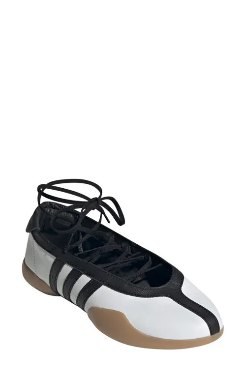 adidas Taekwondo Mei Ballet Flat in White/Core Black/Gum at Nordstrom, Size 6.5 | Nordstrom