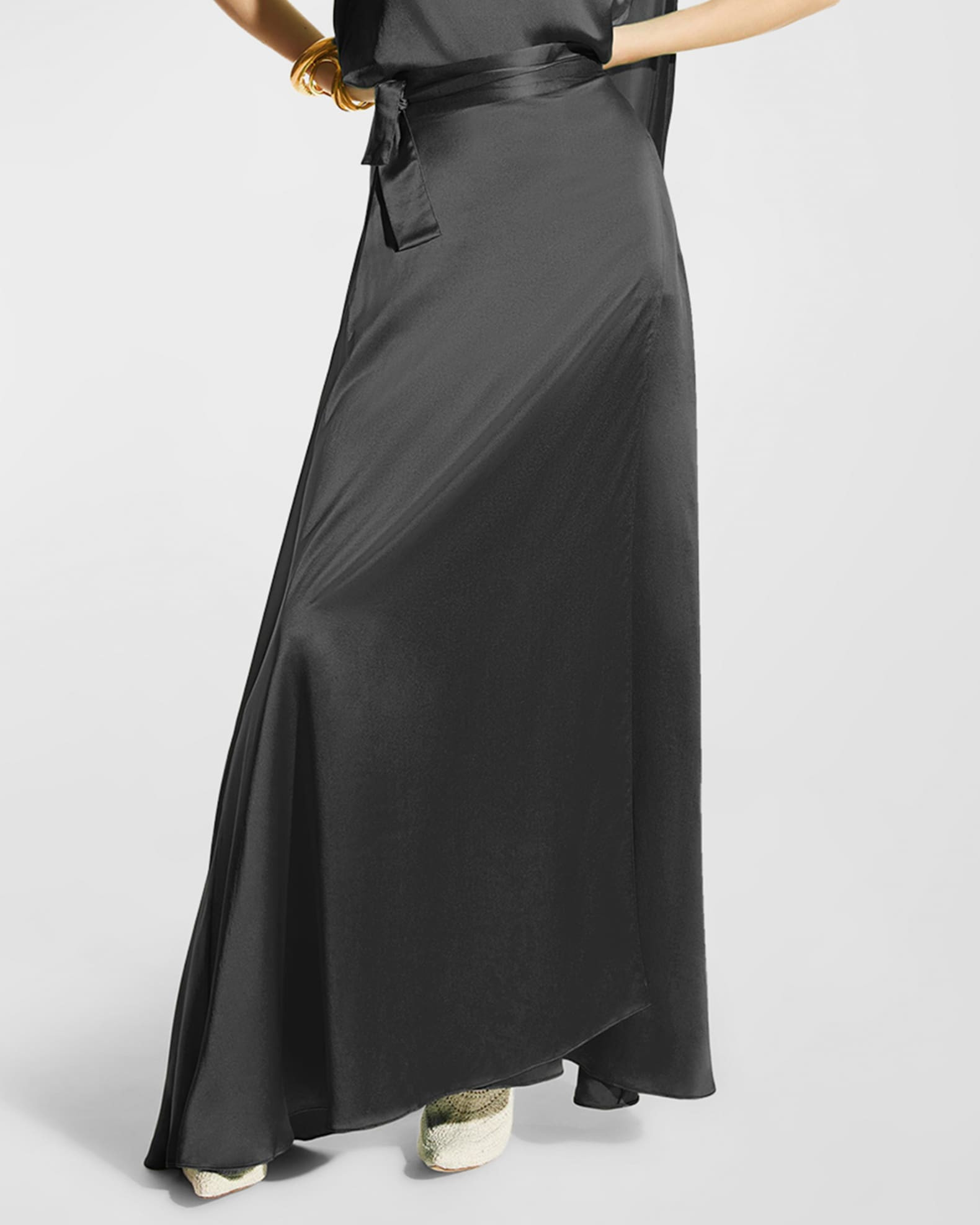 Zara A-Line Silk Maxi Skirt | Neiman Marcus