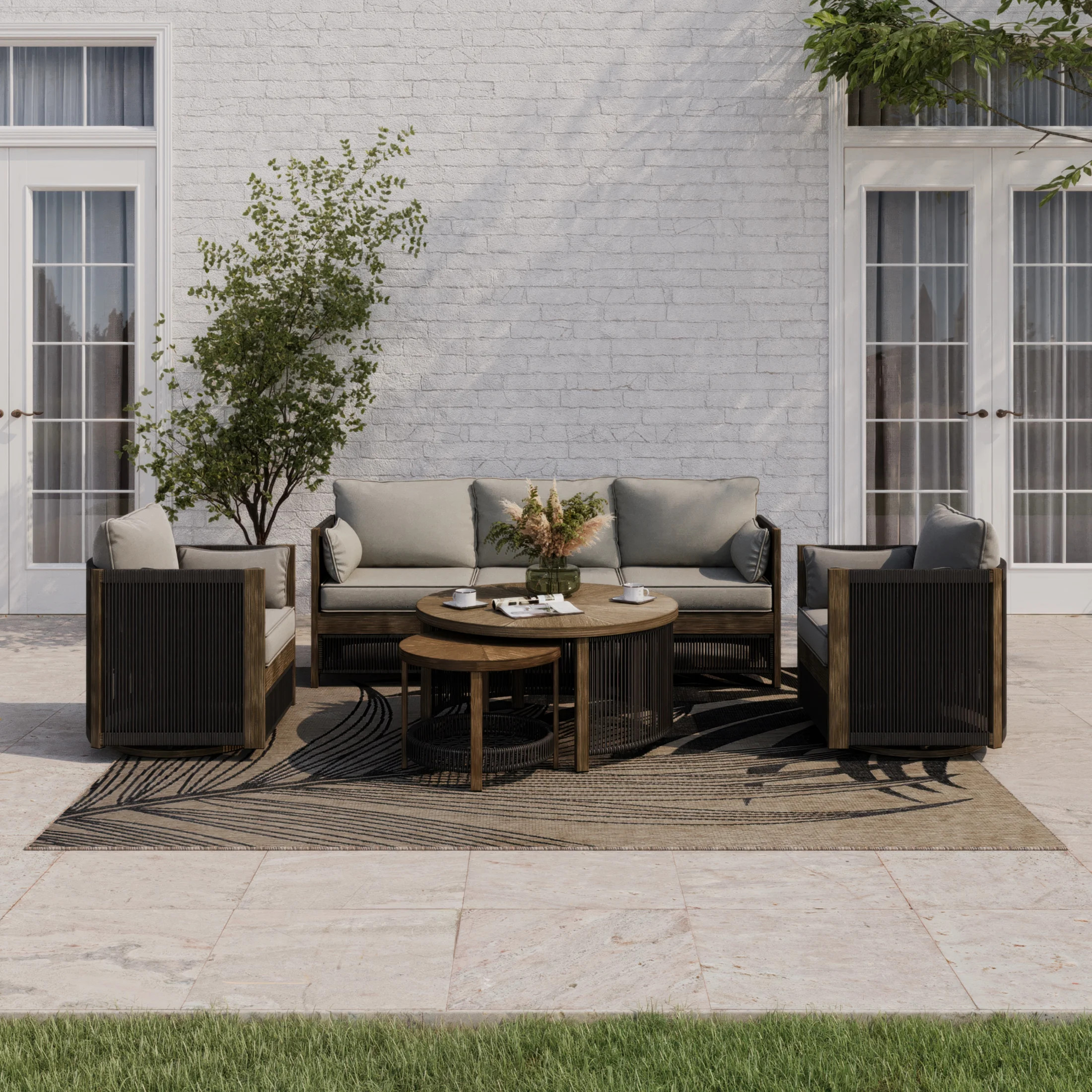 Better Homes & Gardens Laval 5-Piece Steel Outdoor Conversation Set with Cushions & Patio Cover, ... | Walmart (CA)