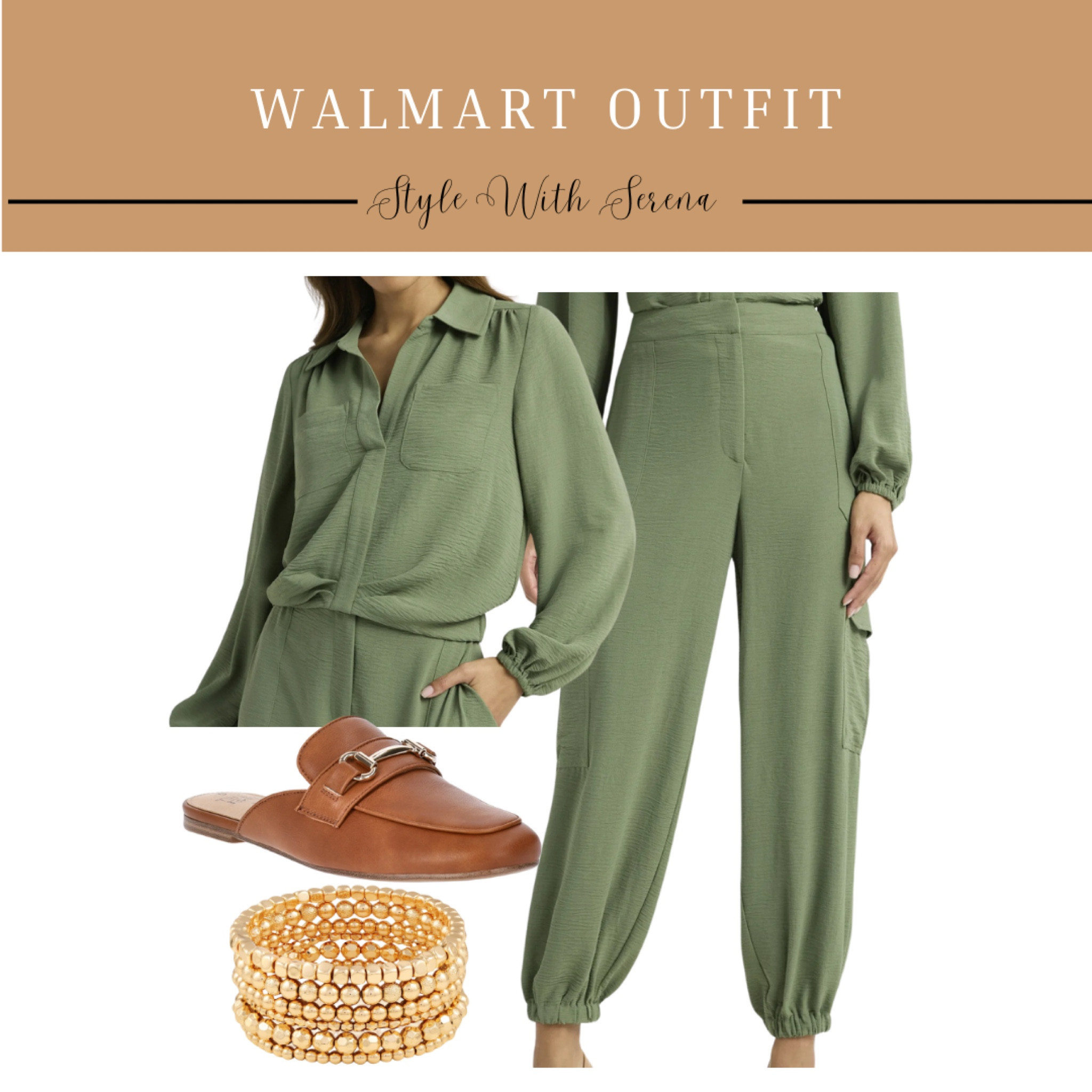 Walmart outfit, two piece set, joggers, blouse, mules, jewelry, Walmart fashion 

#LTKSeasonal #LTKFindsUnder50 #LTKOver40